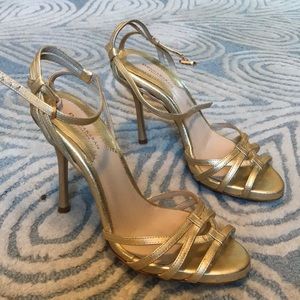 Gold leather strappy heels - Donna Karan